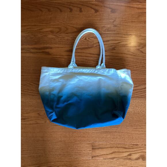 Athleta Blue Ombre Large Canvas Tote Bag 19x6x12 - Picture 2 of 2